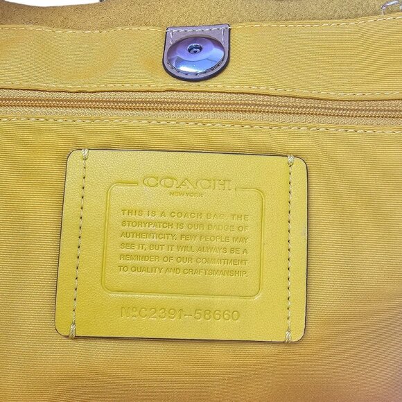 Coach 58660 Derby Tote Pebble Leather Shoulder Bag Latte NWT - Picture 6 of 13